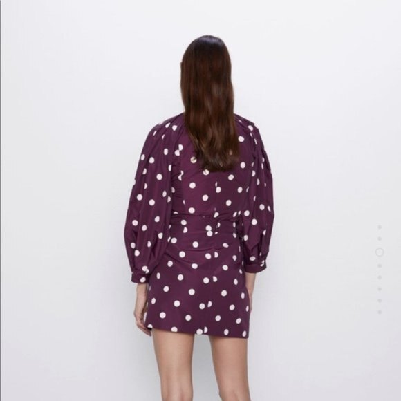 Zara Polka Dots Puff Sleeve Taffeta Blouse (NWT) - Picture 5 of 6